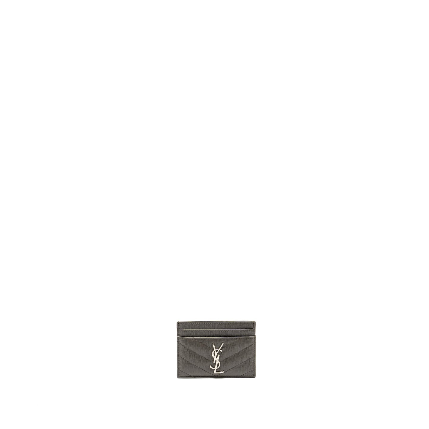 Saint Laurent card holder calfskin grey