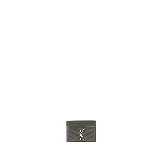 Saint Laurent card holder calfskin grey