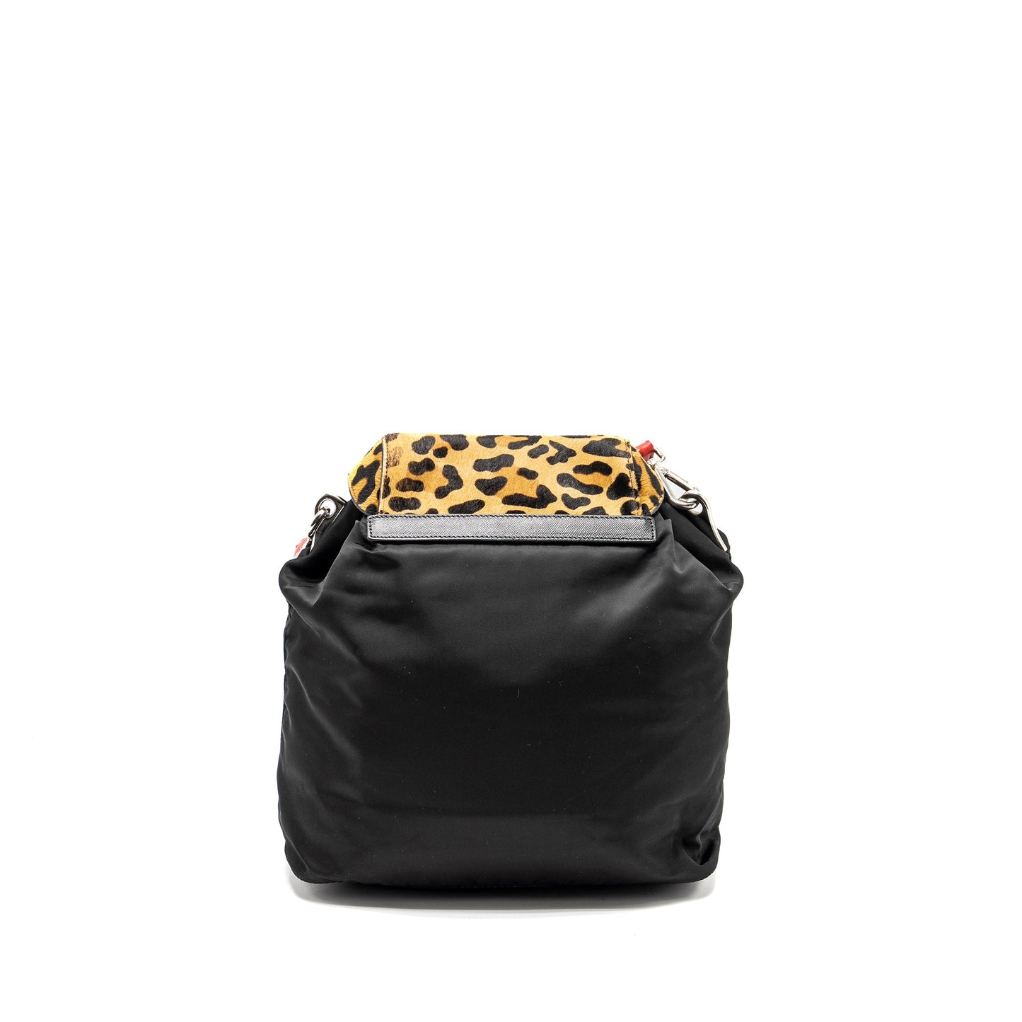 Prada Nylon Mini Purse with Ostrich Handle Black / Multicolour