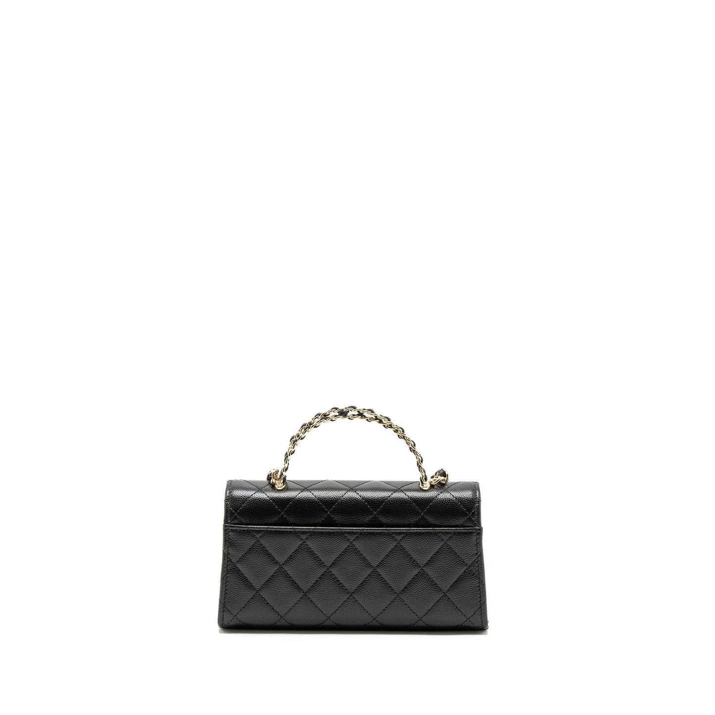 Chanel 23P Top Handle Mini Flap Bag Caviar Black LGHW (Mcrochip)