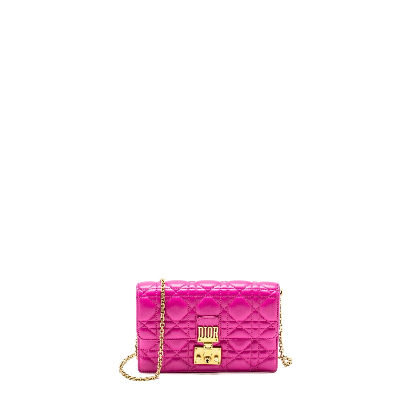 Dior Dioraddict Wallet On Chain Lambskin Pink