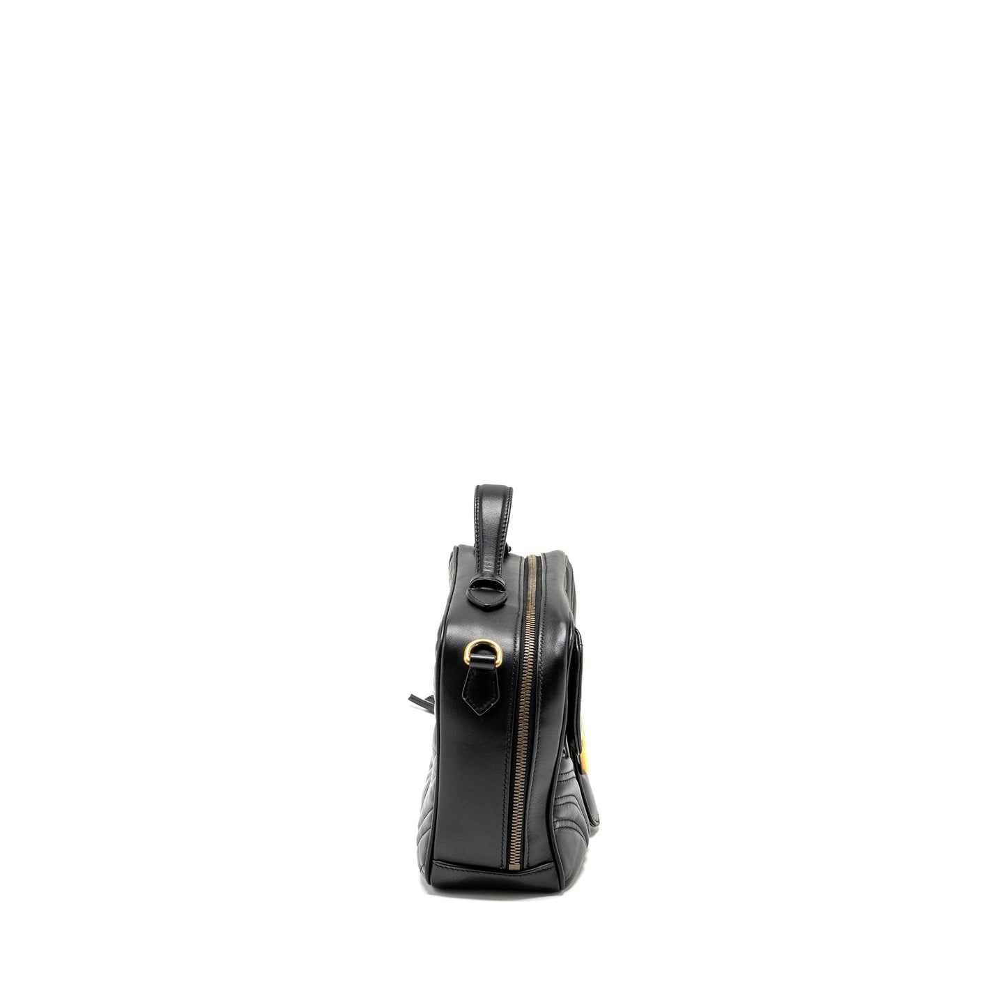Gucci Marmont Zip Around Top handle camera Purse calfskin black