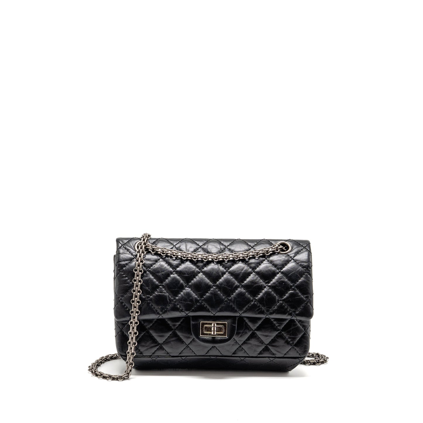 Chanel small 2.55 Reissue flap bag aged calfskin black GHW
