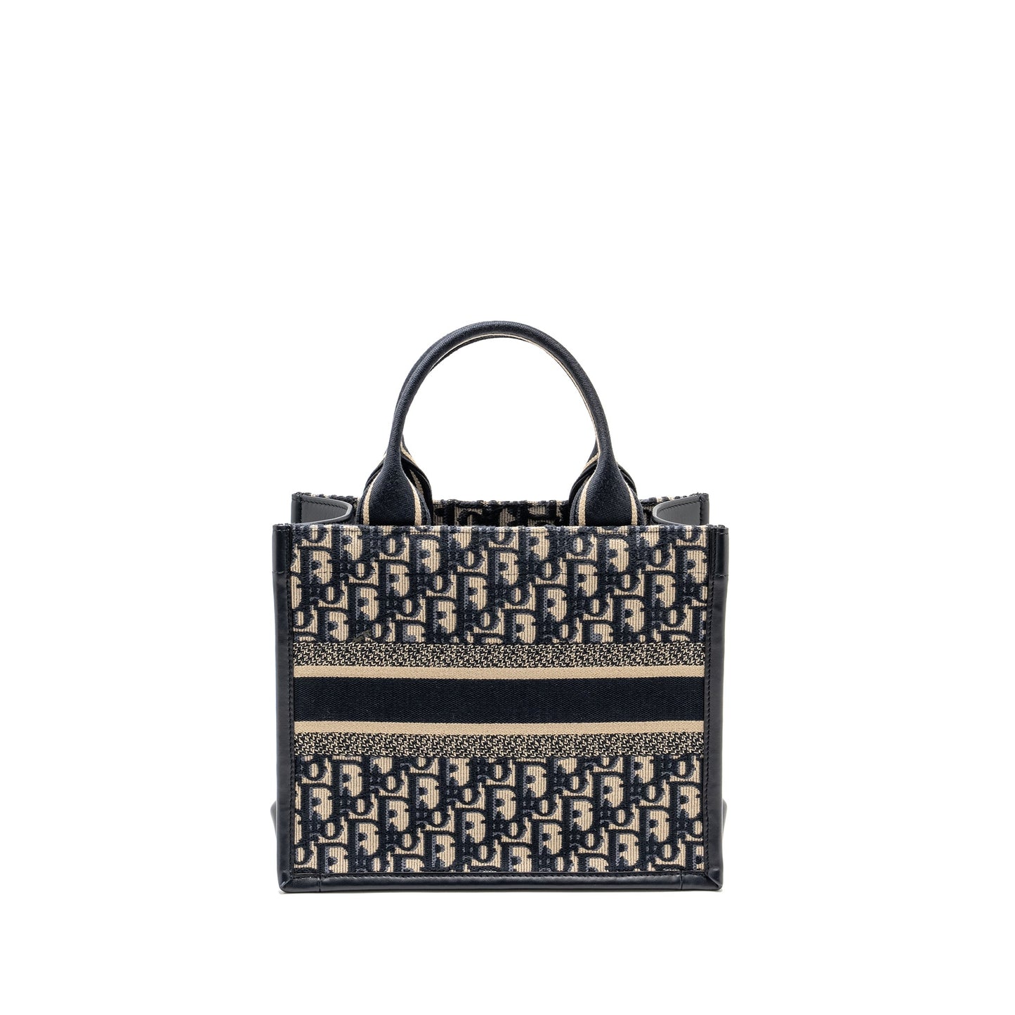 Small Book Tote Blue Oblique Embroidery/Calfskin