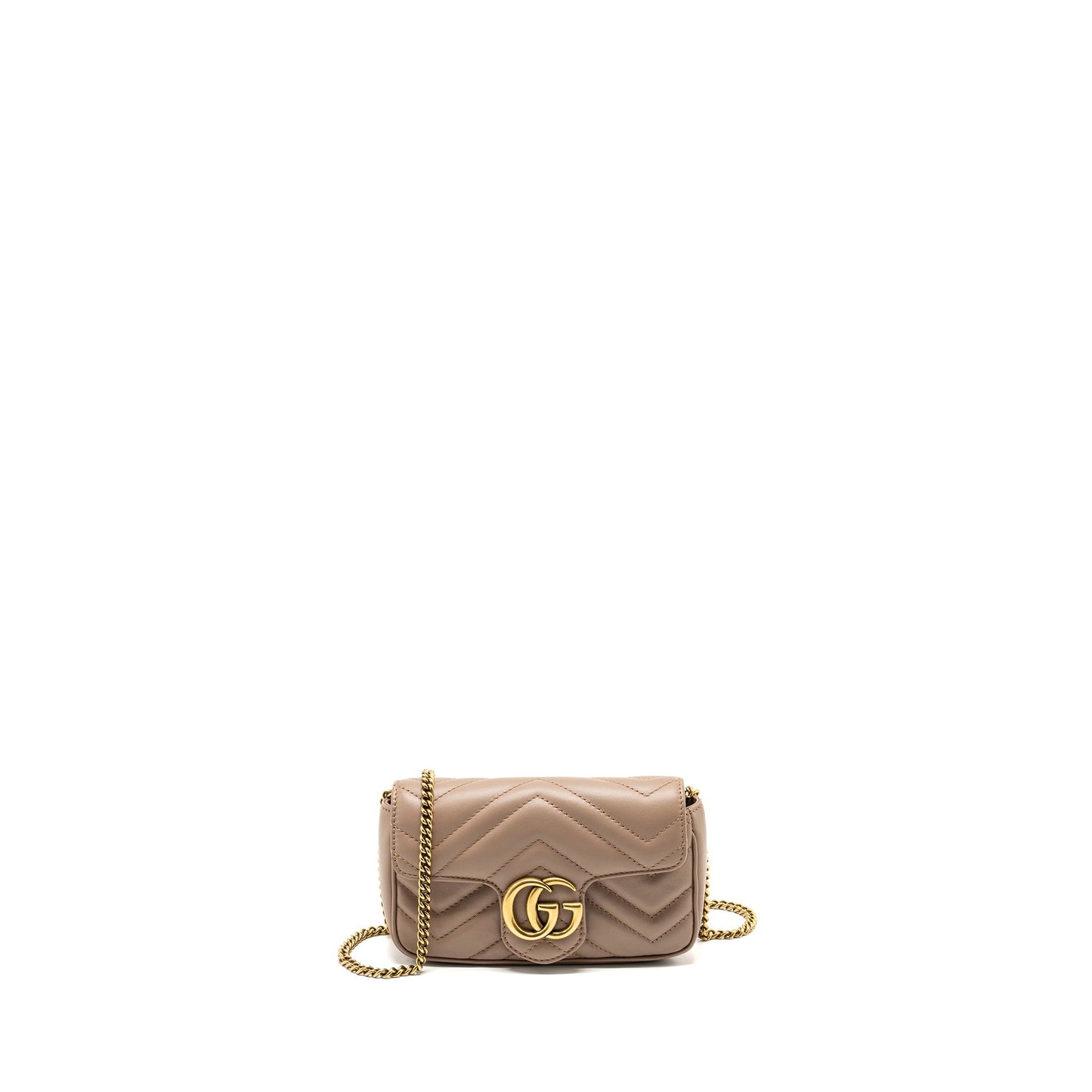 Gucci super mini marmont Purse calfskin beige