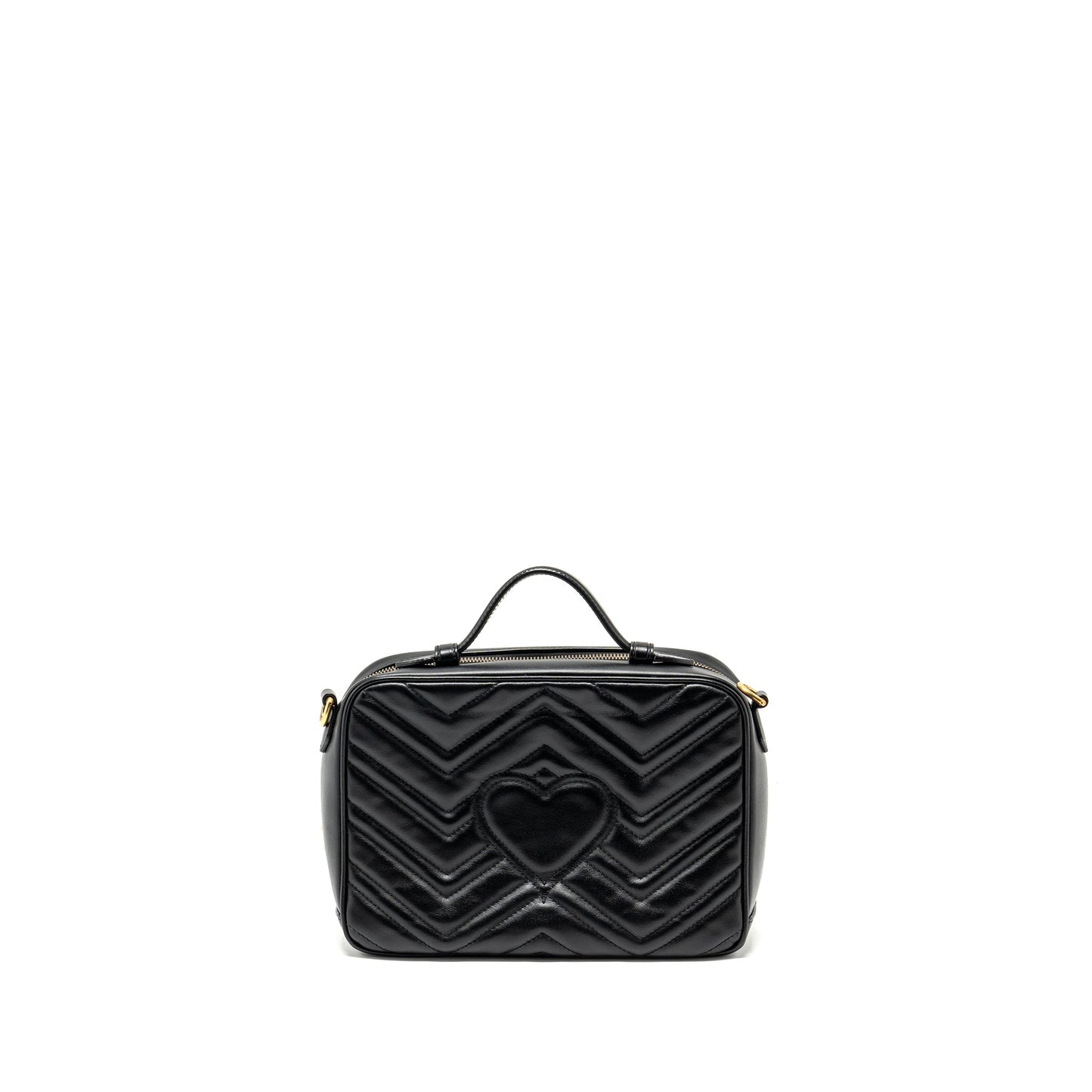 Gucci Marmont Zip Around Top handle camera Purse calfskin black