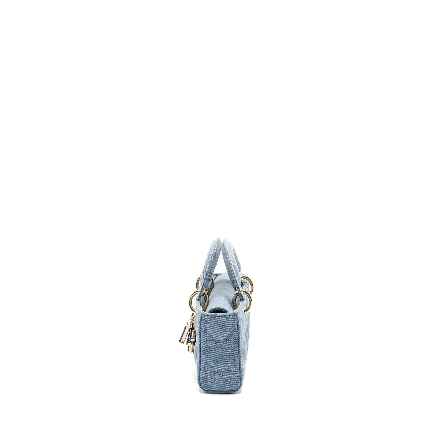 Small Lady D-joy Purse Macrocannage Denim Blue
