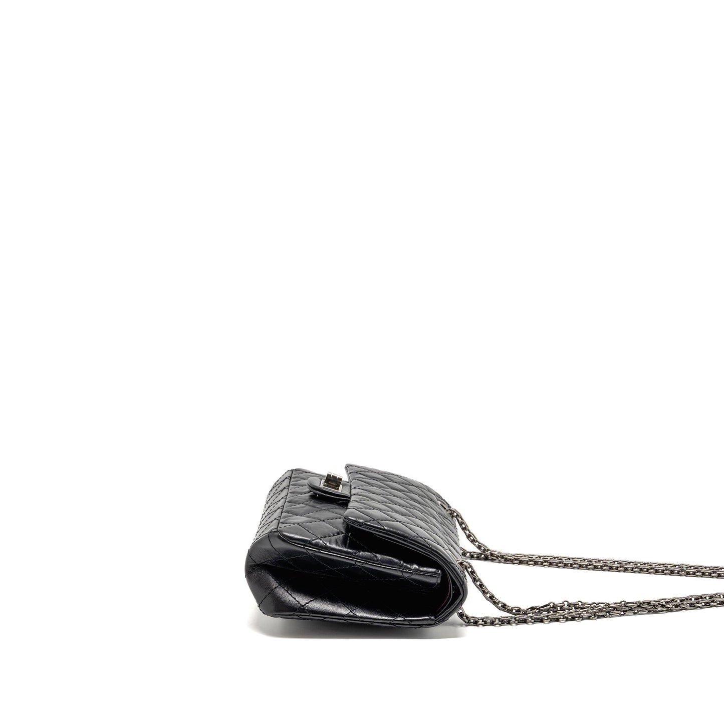 Chanel small 2.55 Reissue flap bag aged calfskin black GHW