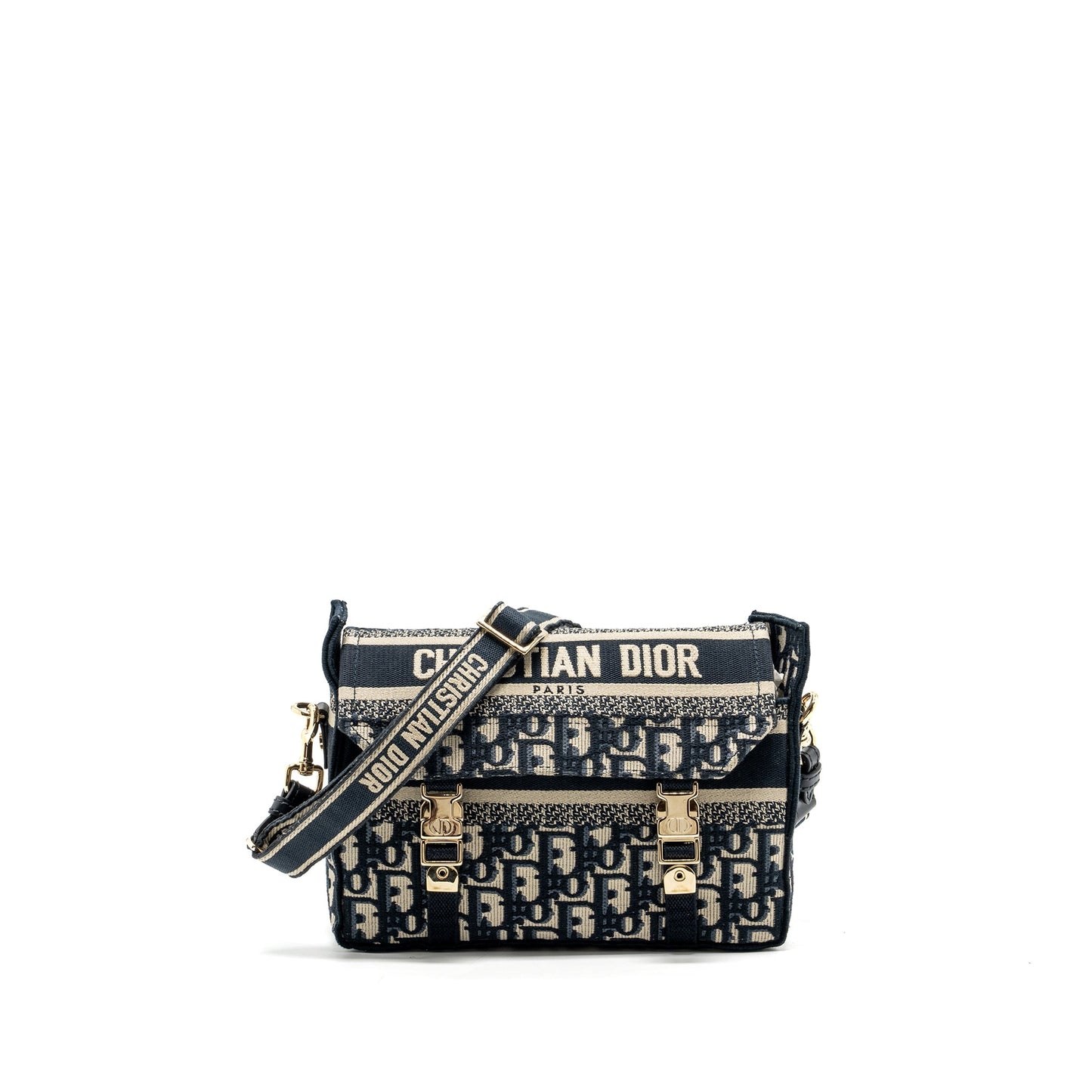 Dior Small Diorcamp Purse Blue Dior Oblique Embroidery