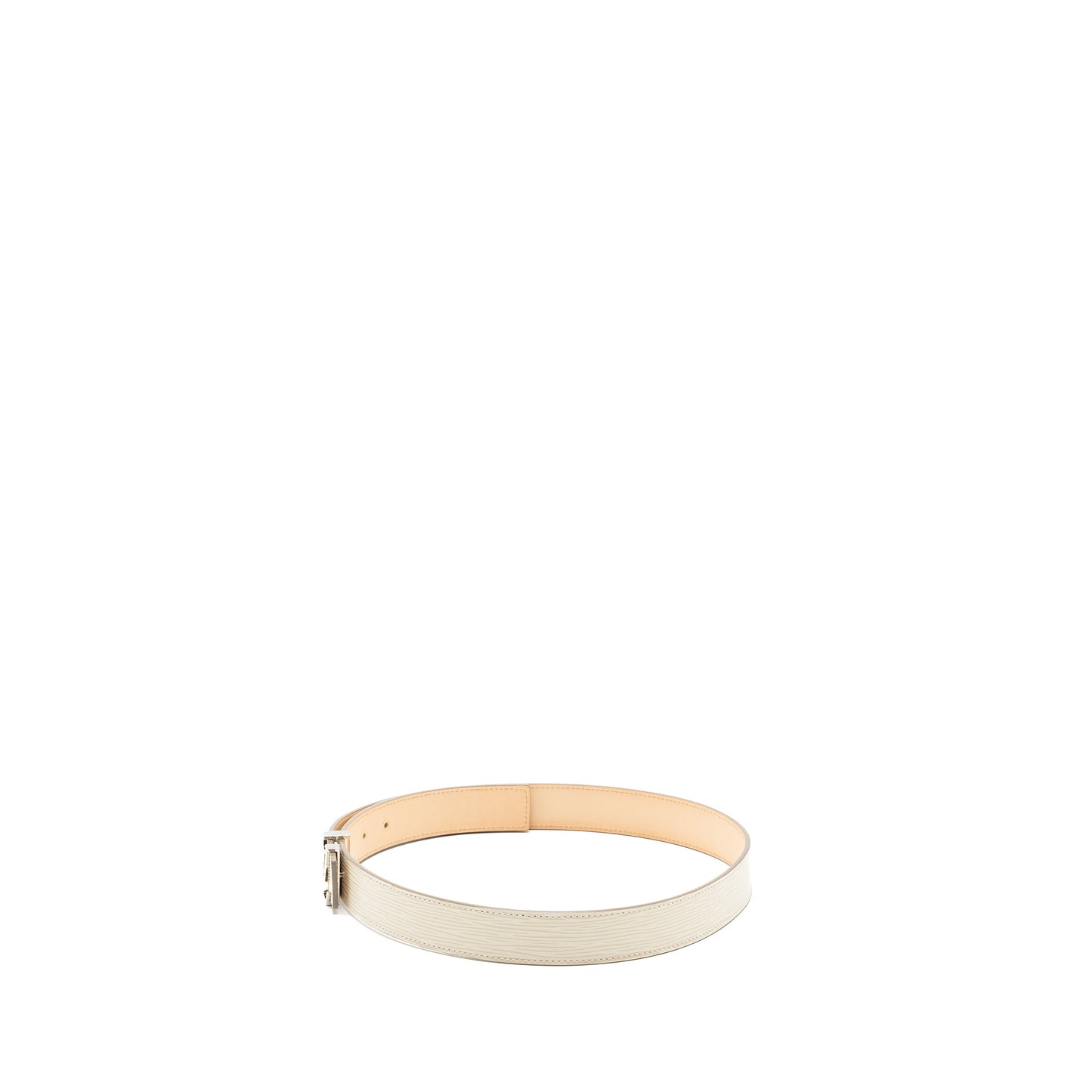 Louis Vuitton size 80 initials 30 mm belt epi white