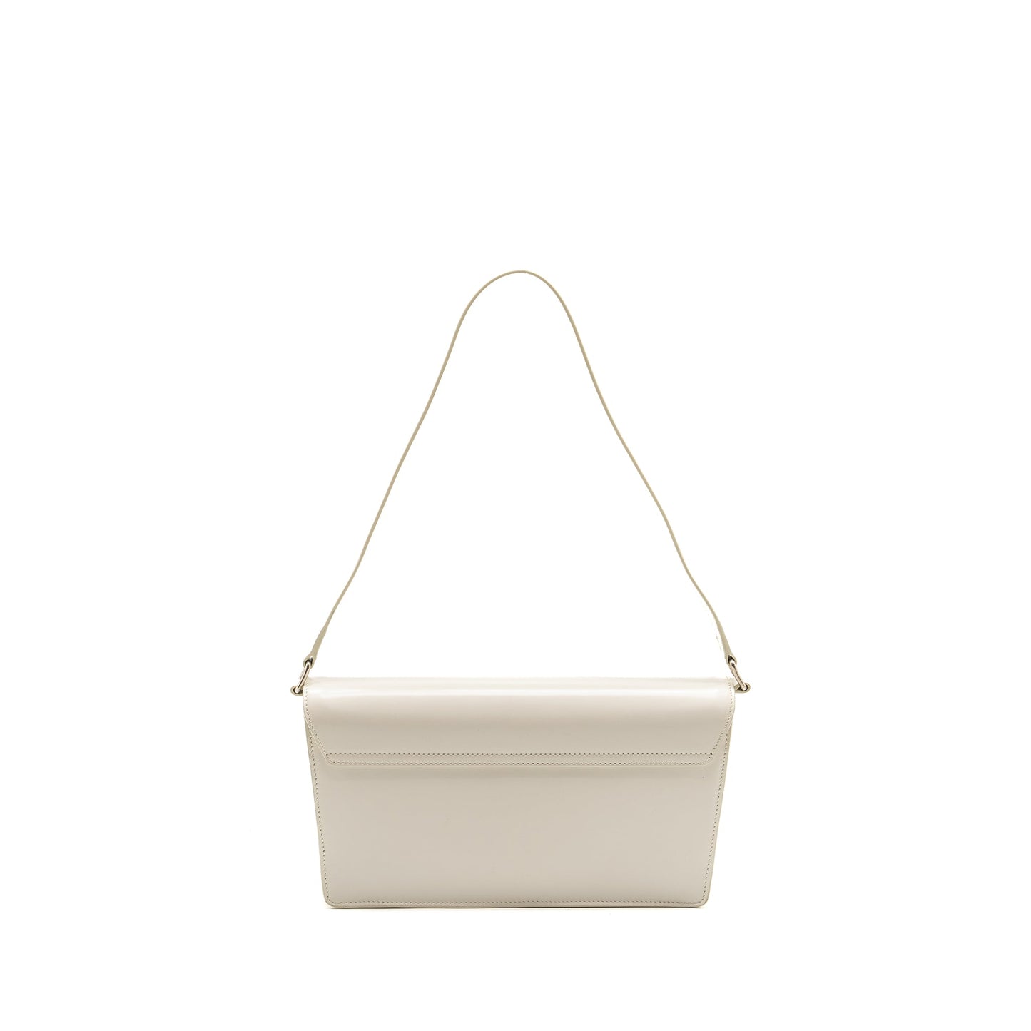 Celine Trapeze Triomphe Mini Purse Calfskin White