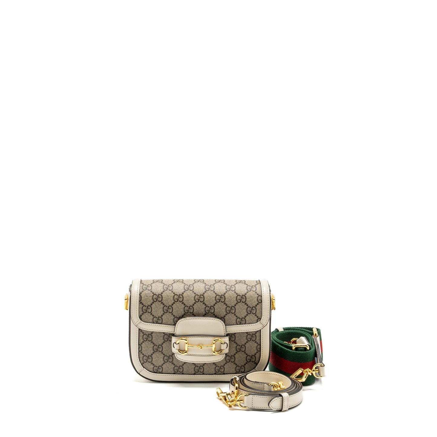 GUCCI Mini Hoursebit 1955 Purse Supreme Canvas/Leather