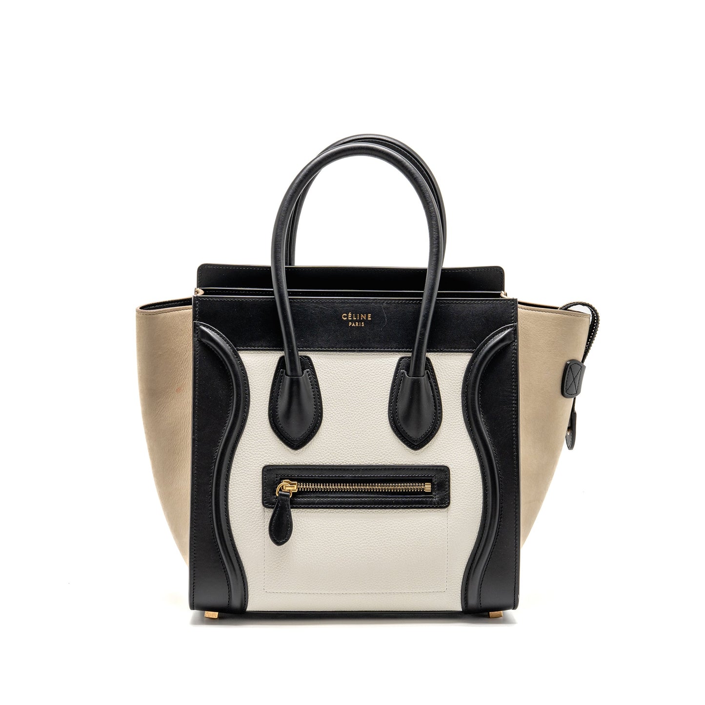 Celine Micro Luggage Purse Calfskin White/Multicolour