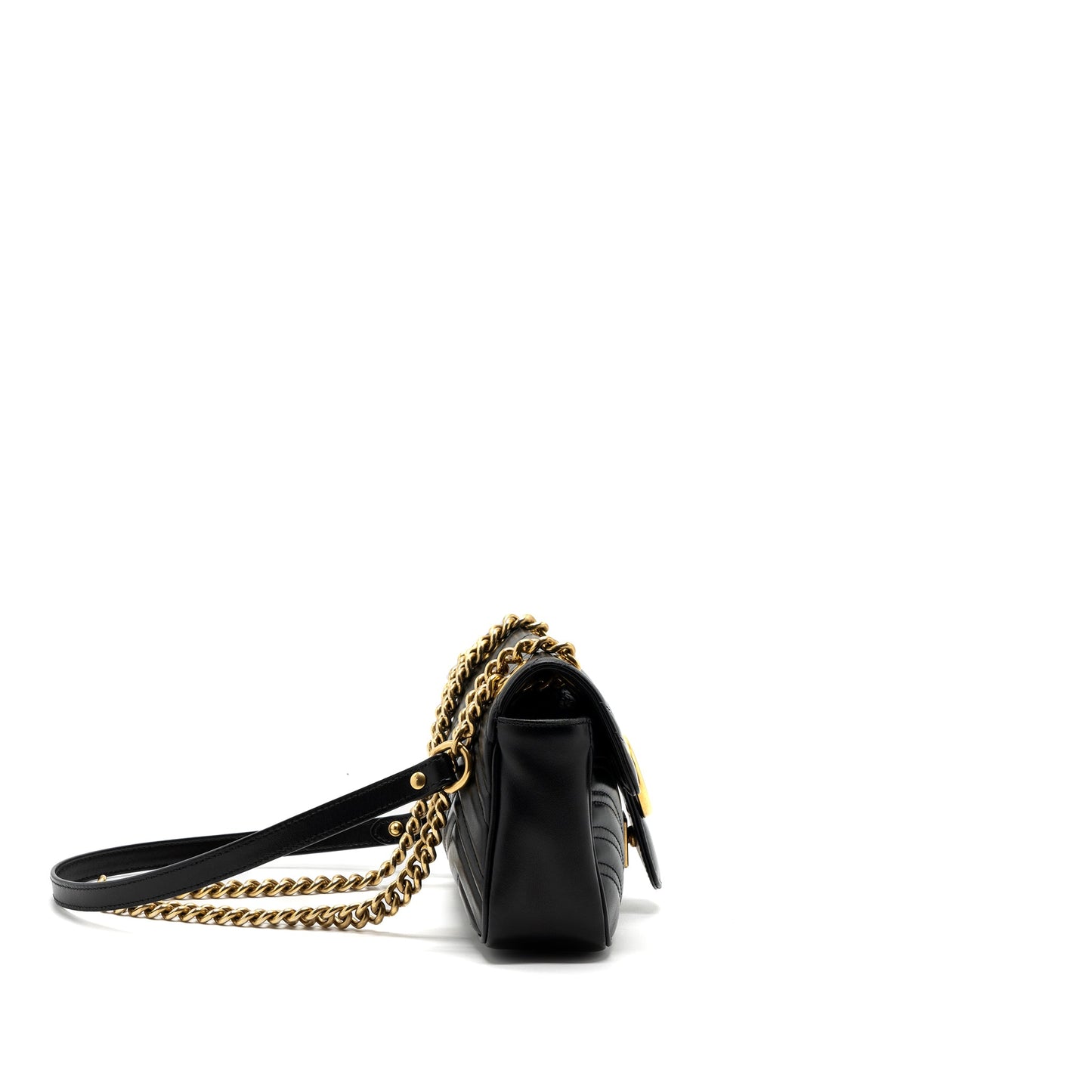 Gucci Mini Marmont Purse Calfskin Black Brushed