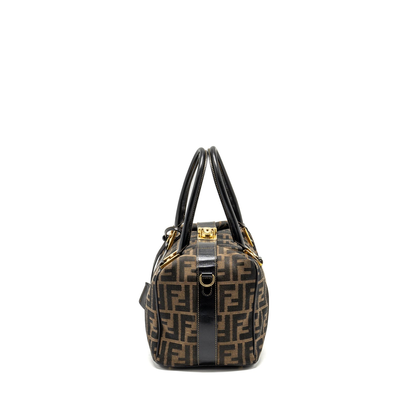 Fendi Vintage handle bowling Purse canvas brown