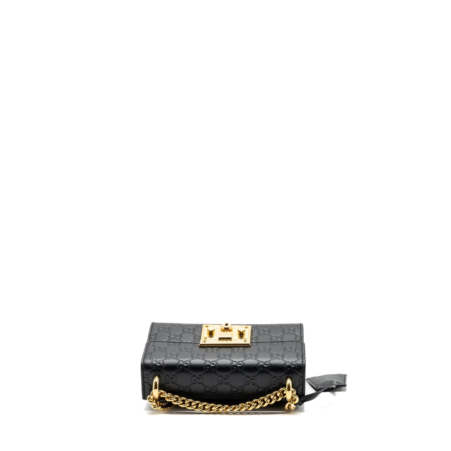 Gucci Small Padlock Chain Purse Calfskin Black