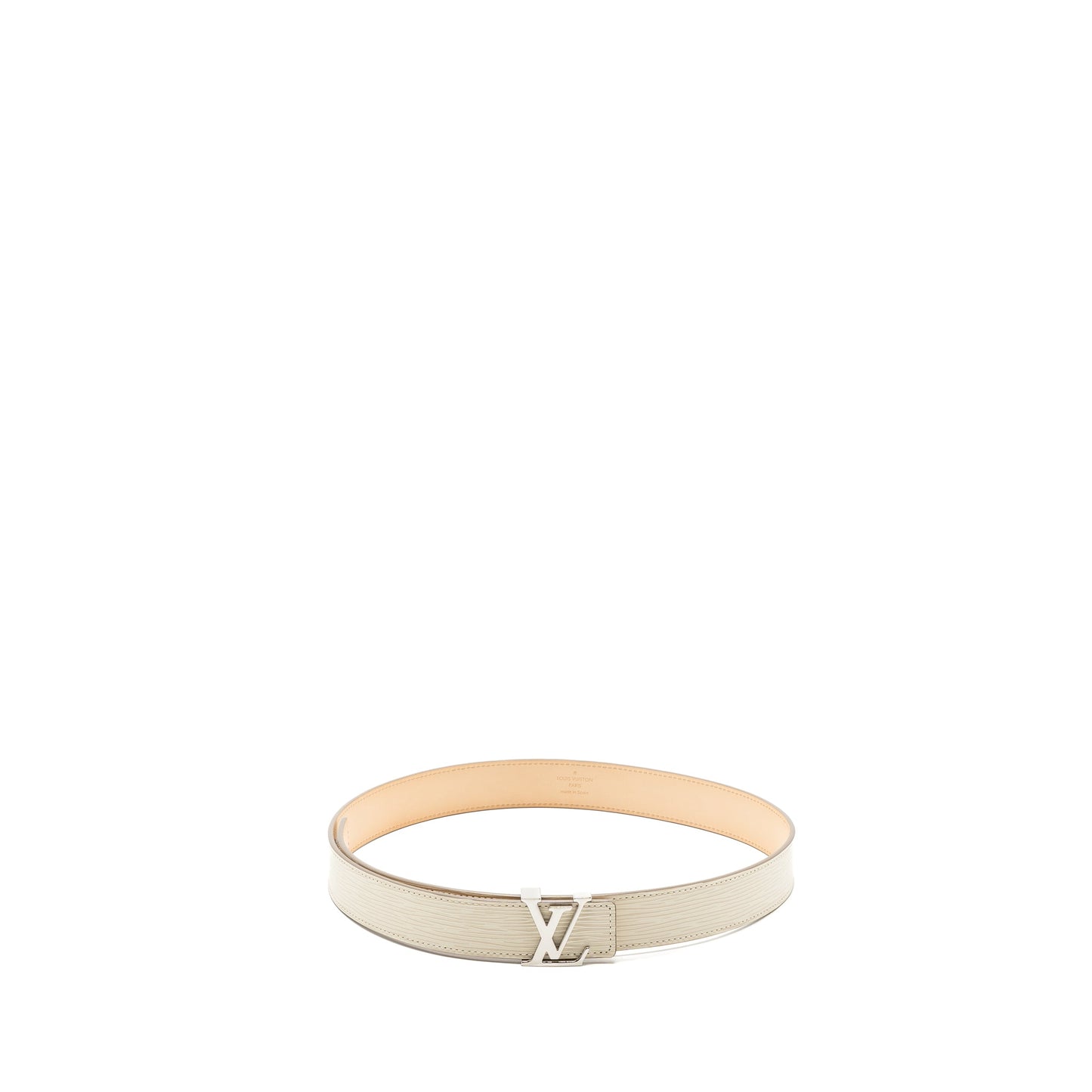 Louis Vuitton size 80 initials 30 mm belt epi white