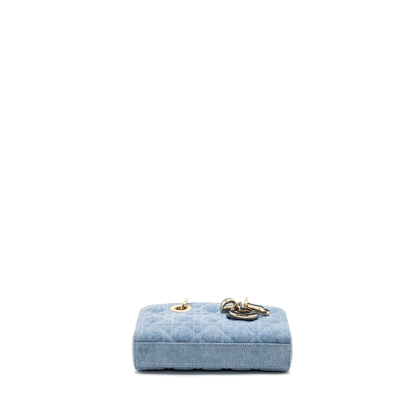 Small Lady D-joy Purse Macrocannage Denim Blue