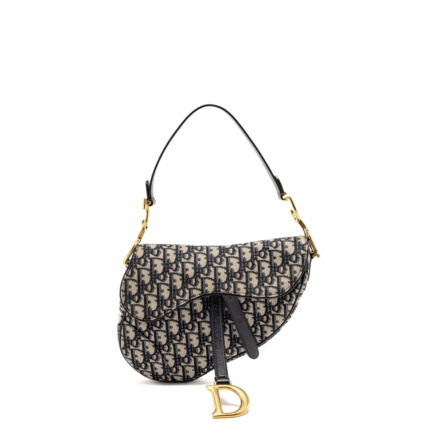 Dior Medium Saddle Purse Blue Oblique Canvas