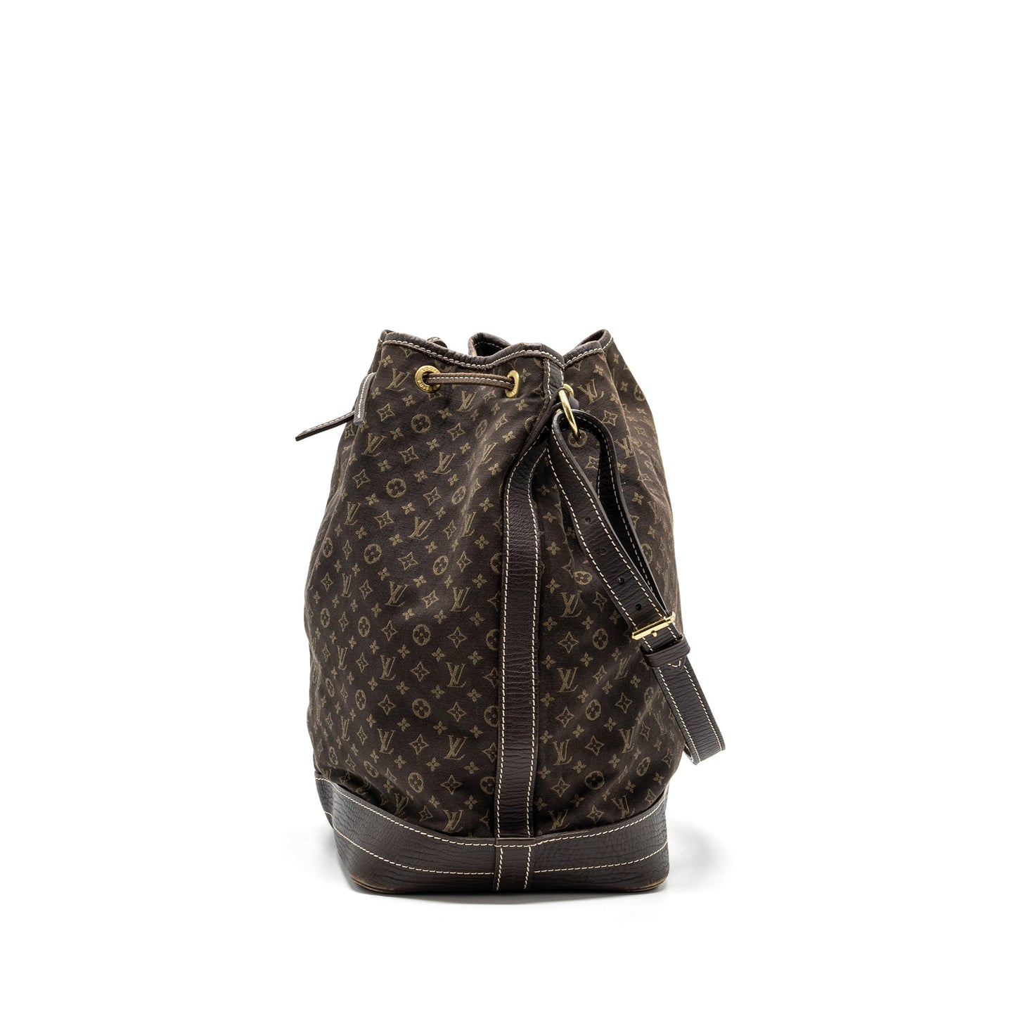 Louis Vuitton Lin Noe Purse Fabric/Leather EBENE