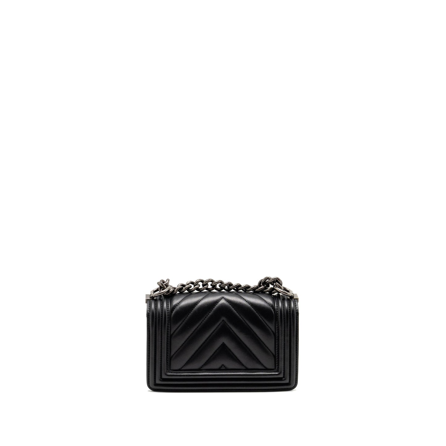 Chanel Small Boy Bag Lambskin Black Ruthenium SHW