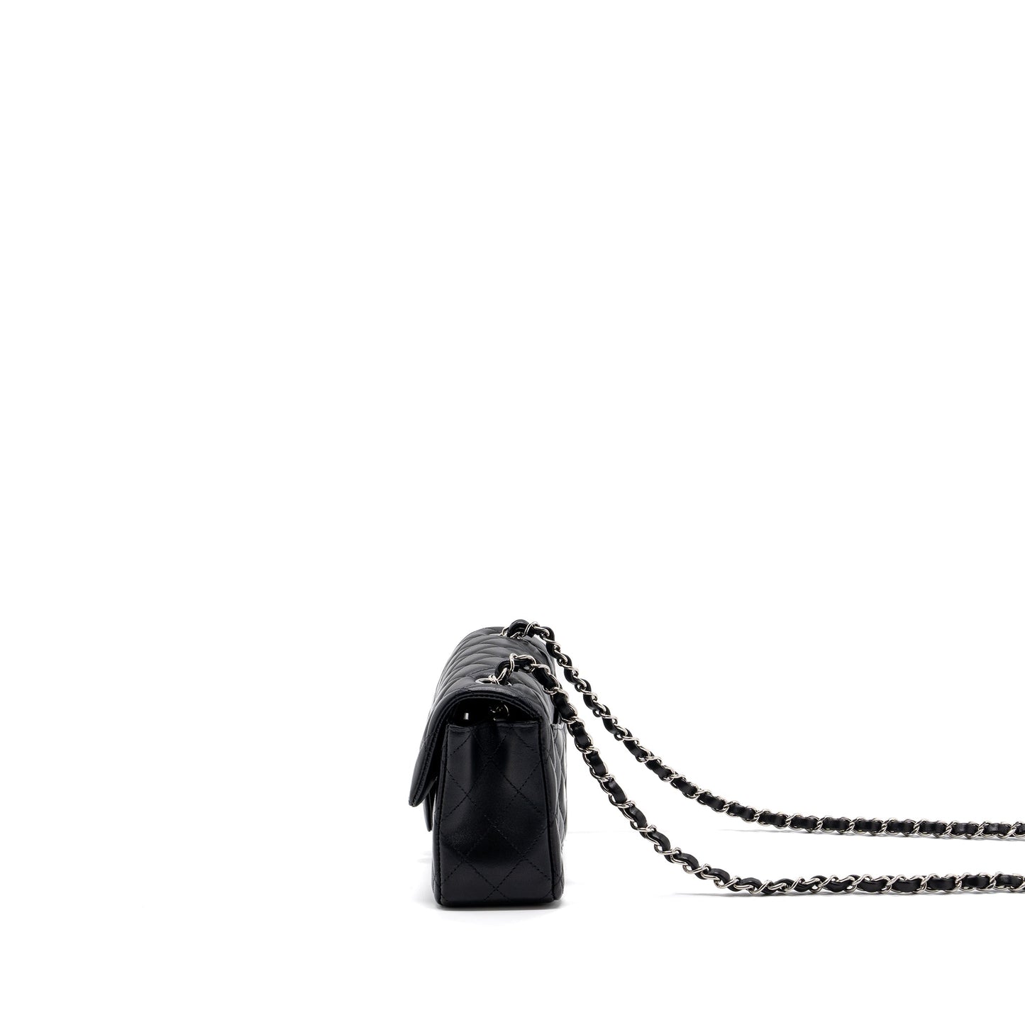 Chanel mini rectangular flap bag lambskin black SHW (MICROCHIP)