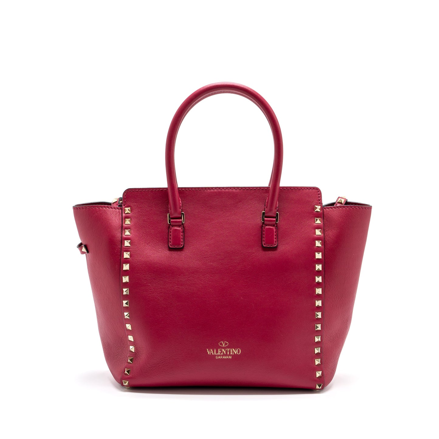 VALENTINO Medium ROCKSTUD DOUBLE HANDLE Purse calfskin