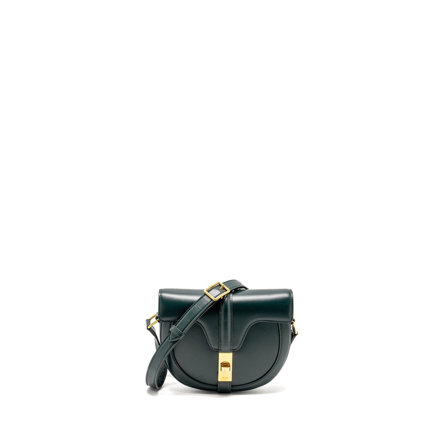 Celine Small Besace Purse Calfskin Dark Green
