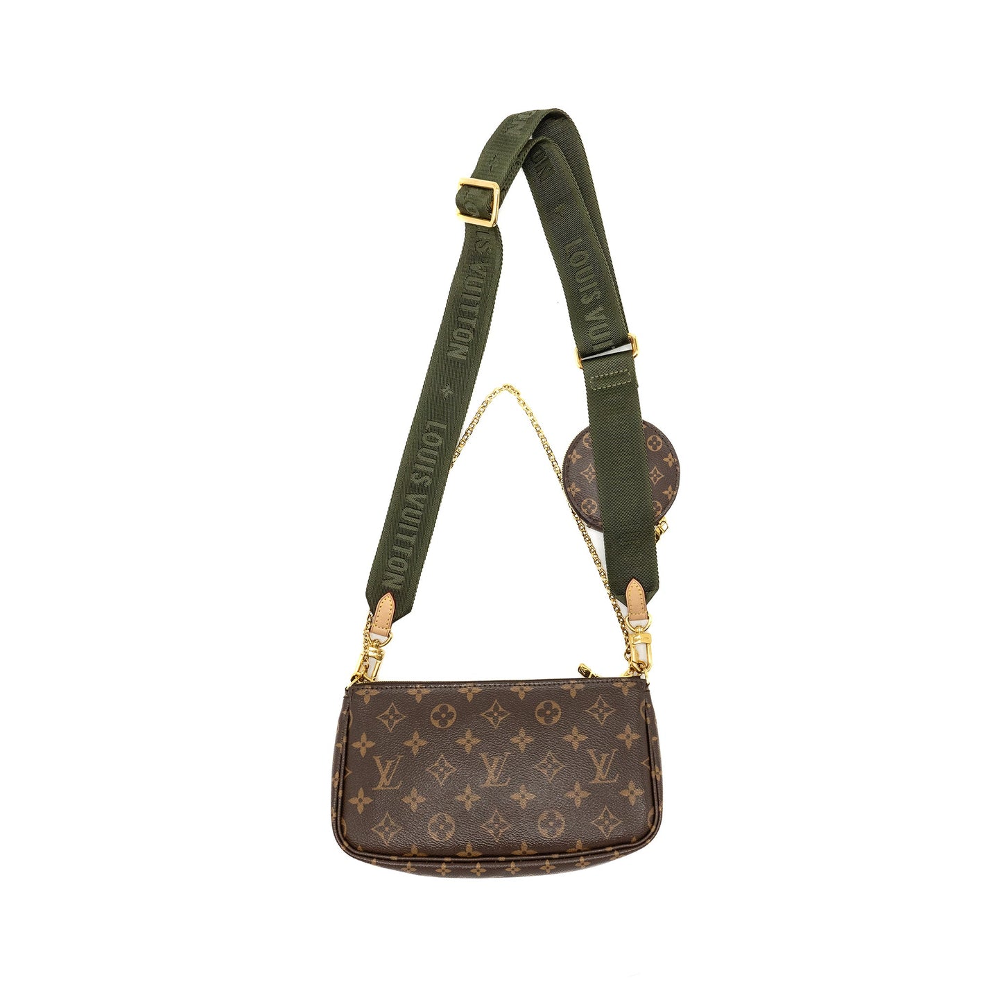 Louis Vuitton Multi Pochette Accessories Khaki Strap Monogram Canvas