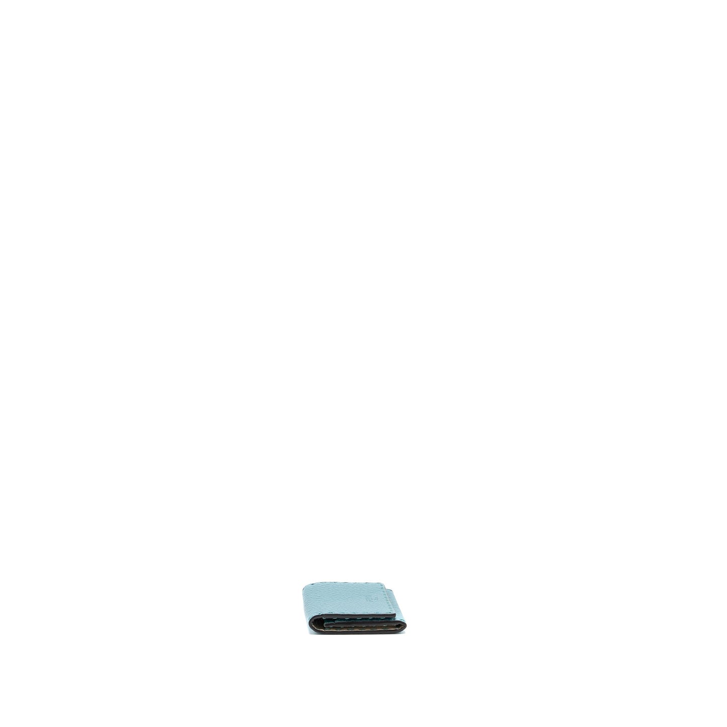 Fendi Selleria Card Holder Calfskin Ocean Blue/Cream