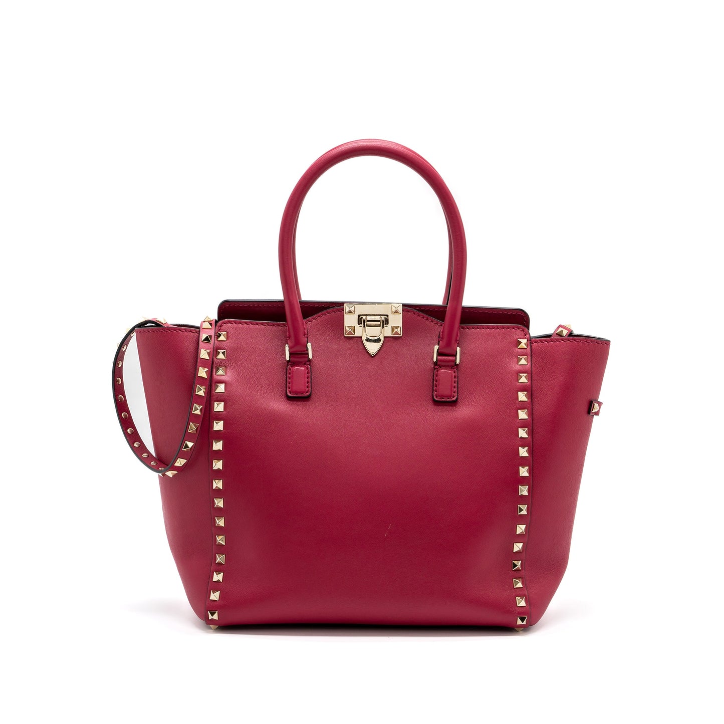 VALENTINO Medium ROCKSTUD DOUBLE HANDLE Purse calfskin