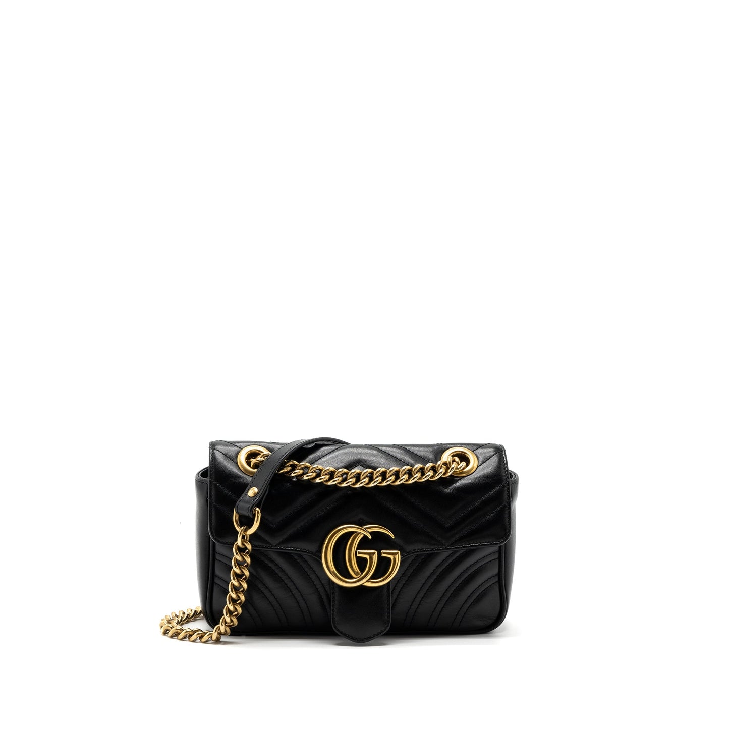 Gucci Mini Marmont Purse Calfskin Black Brushed