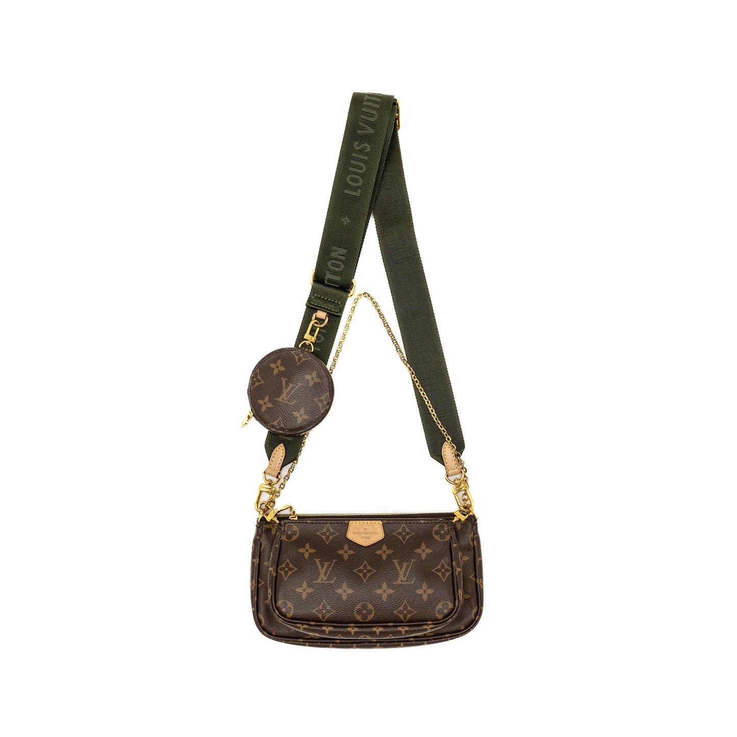Louis Vuitton Multi Pochette Accessories Khaki Strap Monogram Canvas