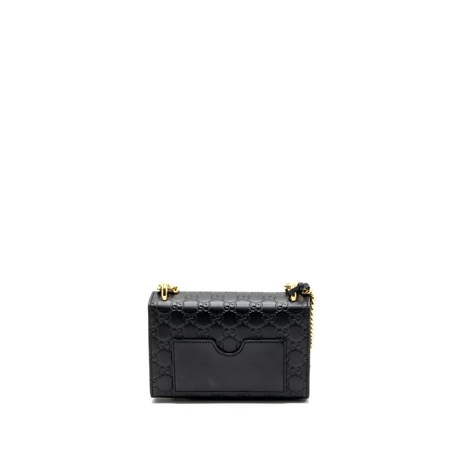 Gucci Small Padlock Chain Purse Calfskin Black