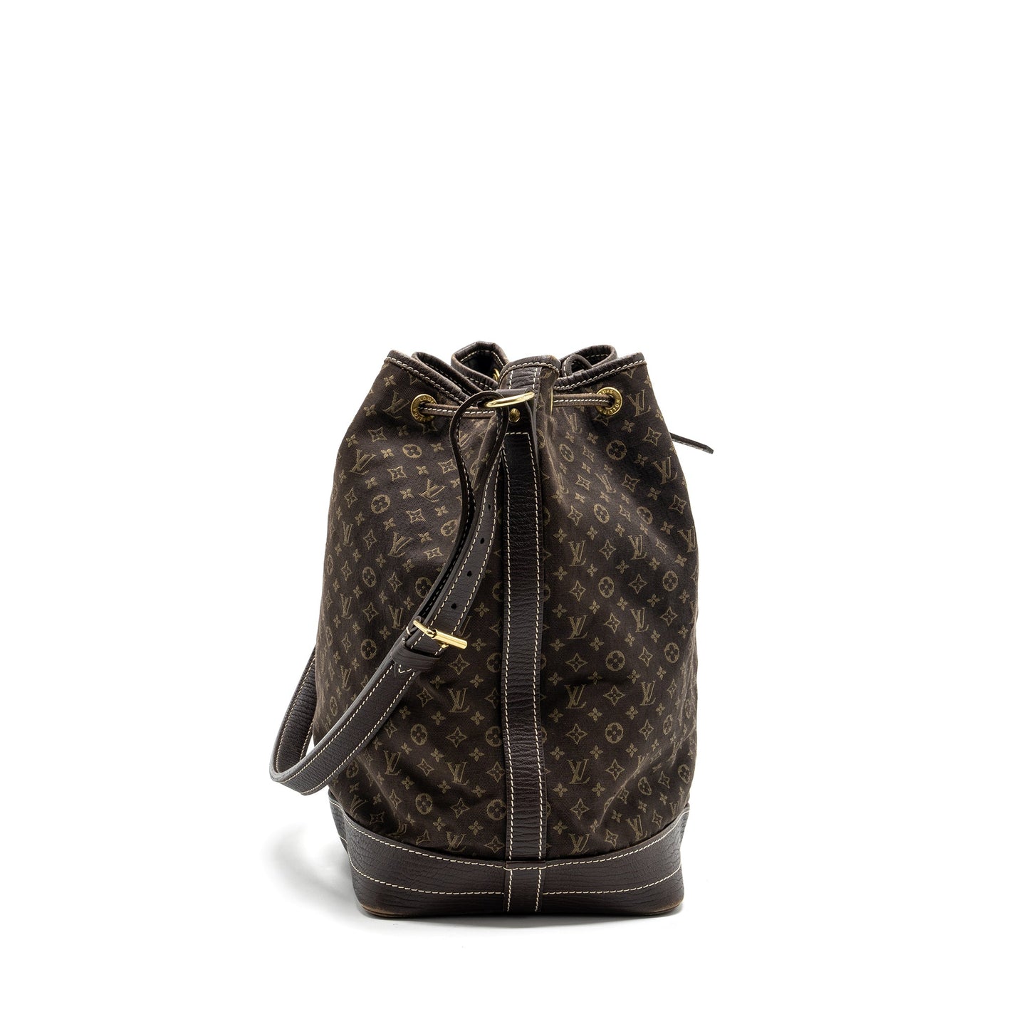 Louis Vuitton Lin Noe Purse Fabric/Leather EBENE
