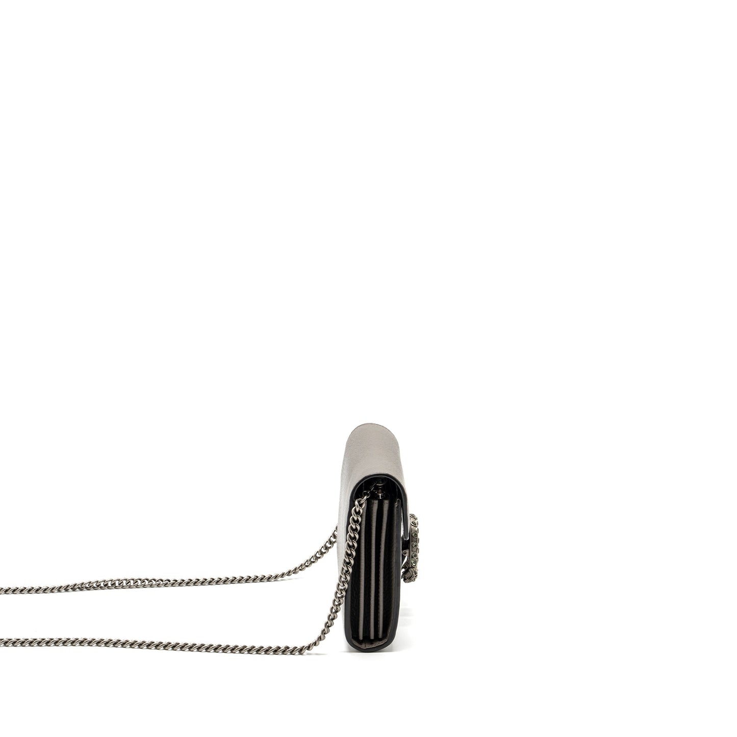 Gucci Dionysus Leather Mini Chain Purse calfskin grey