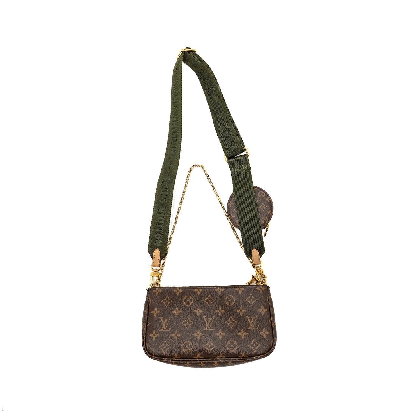 Louis Vuitton Multi Pochette Accessories Khaki Strap Monogram Canvas