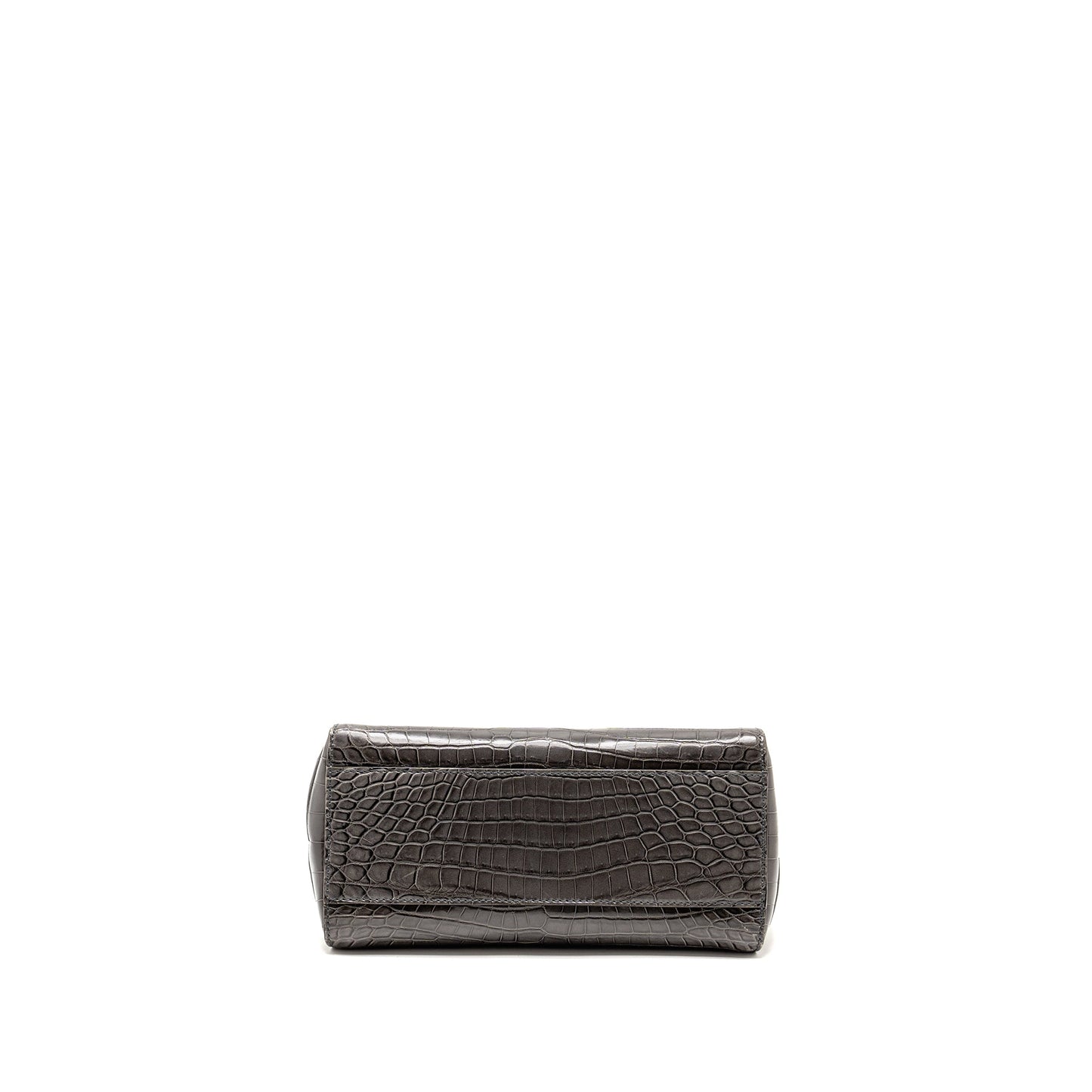 Fendi Mini Peekaboo Purse Crocodile Grey