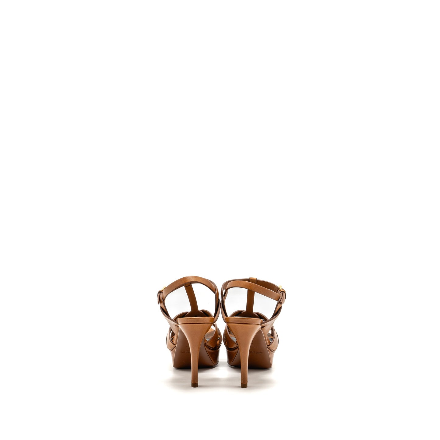 Saint Laurent size 36 tribute platform sandals calfskin brown