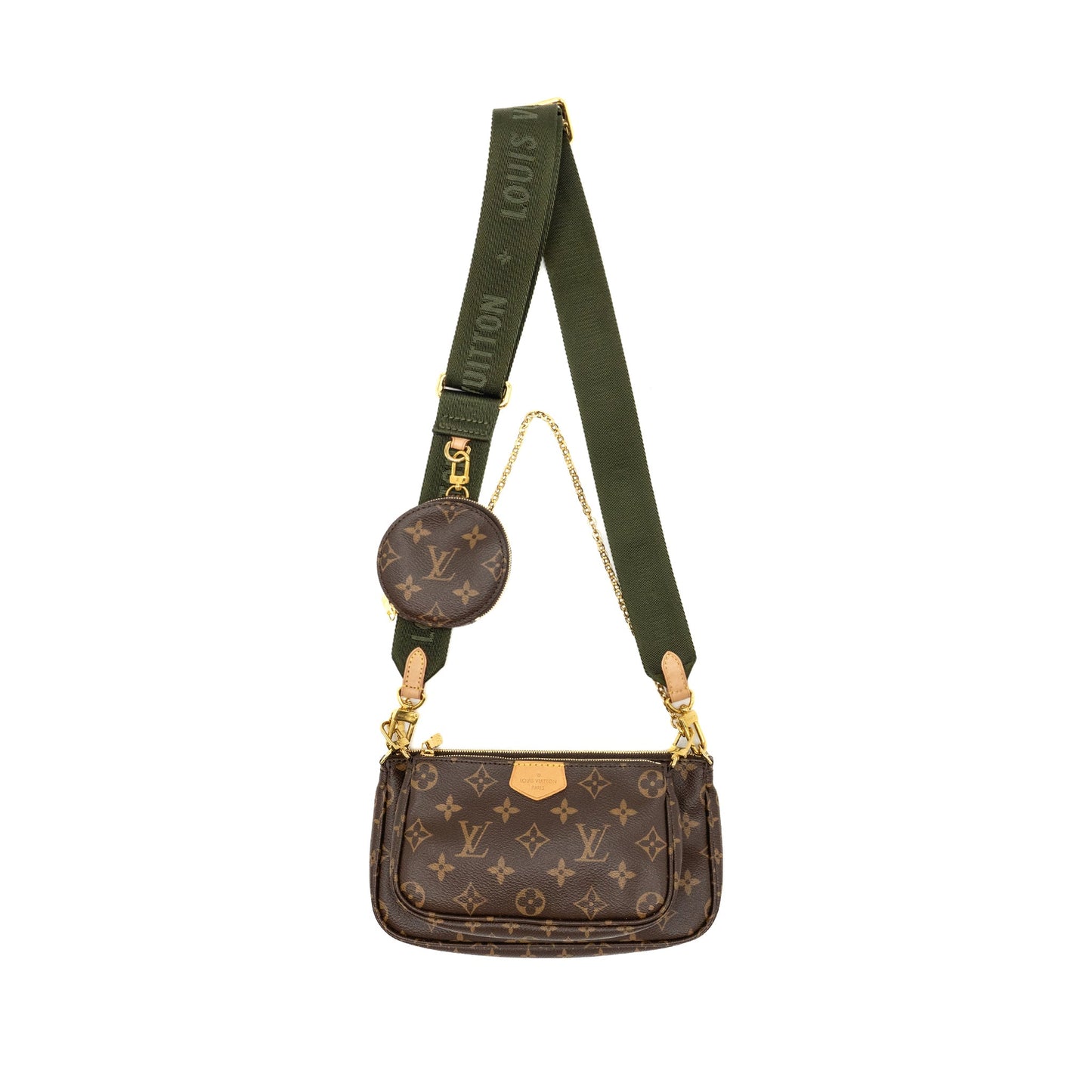 Louis Vuitton Multi Pochette Accessories Khaki Strap Monogram Canvas