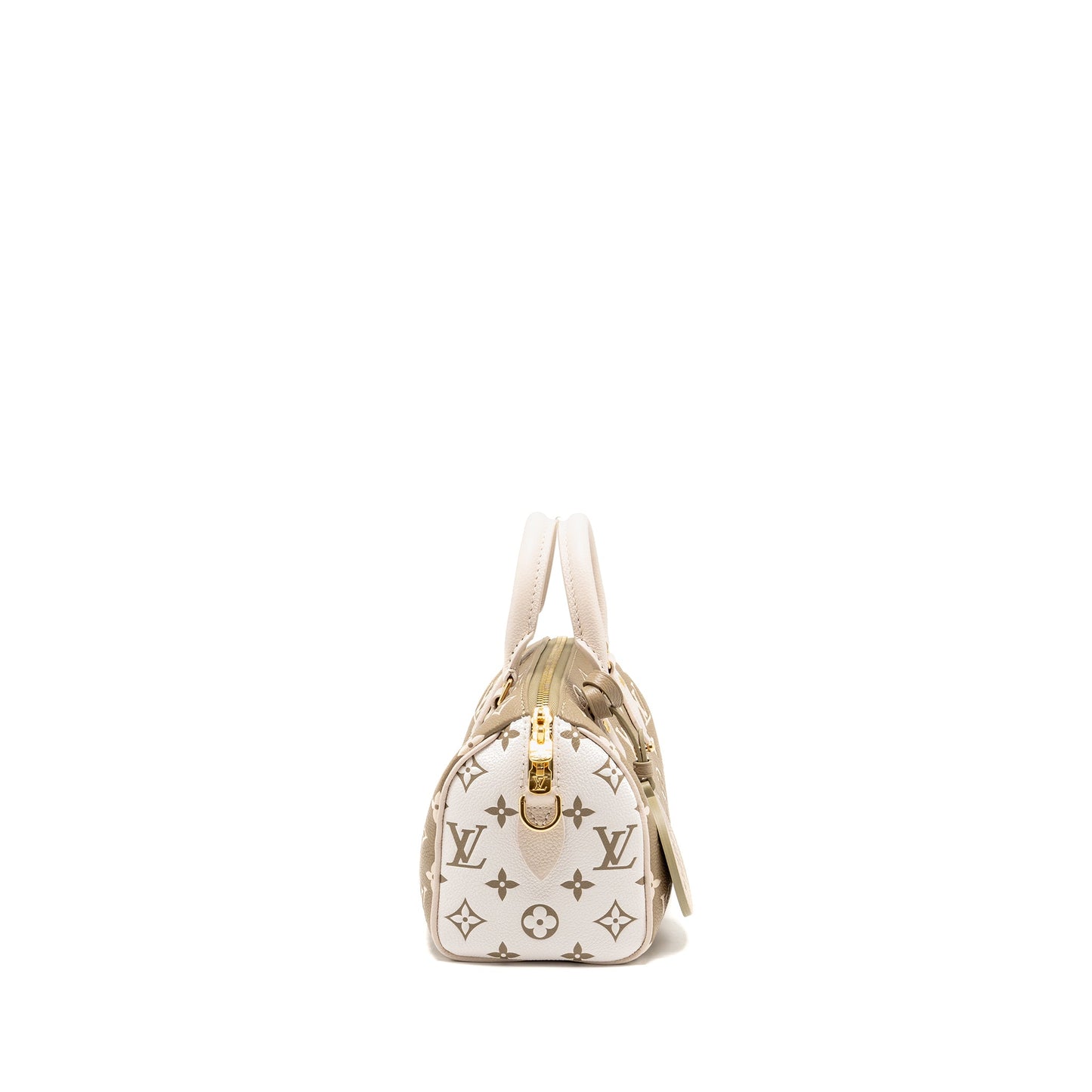 Louis Vuitton Speedy 20 Bandouliere Bicolour Monogram Empreinte Leather Khaki/Beige