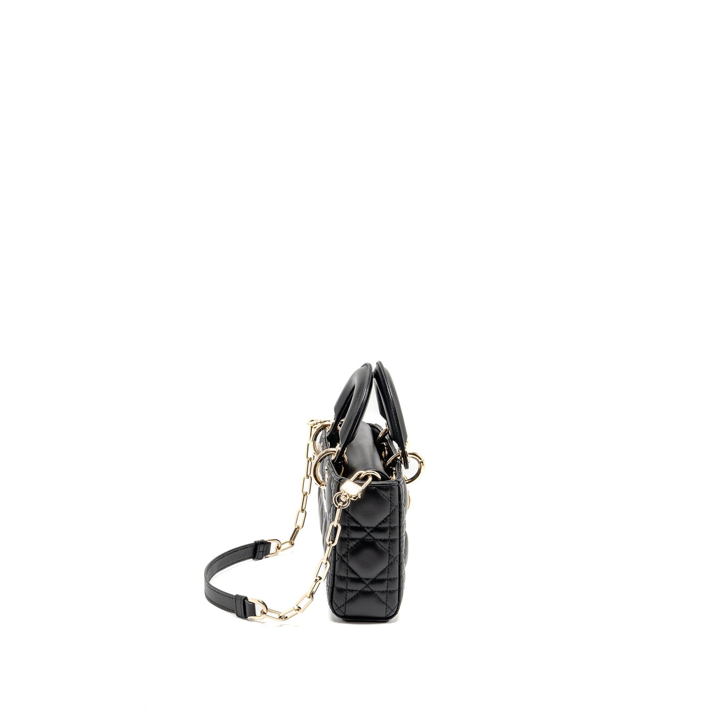 Dior Small Lady D-Joy Purse Cannage Lambskin Black