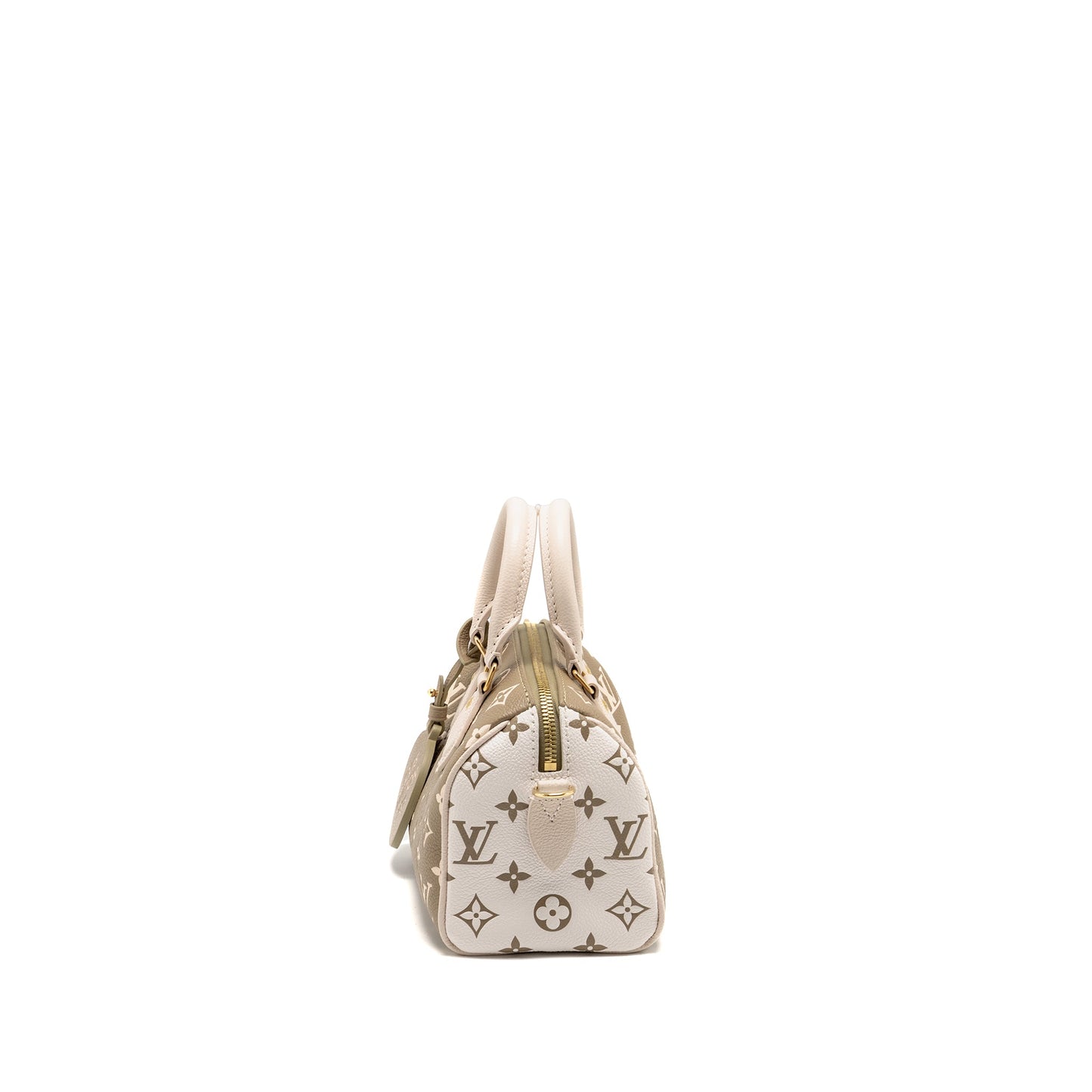 Louis Vuitton Speedy 20 Bandouliere Bicolour Monogram Empreinte Leather Khaki/Beige