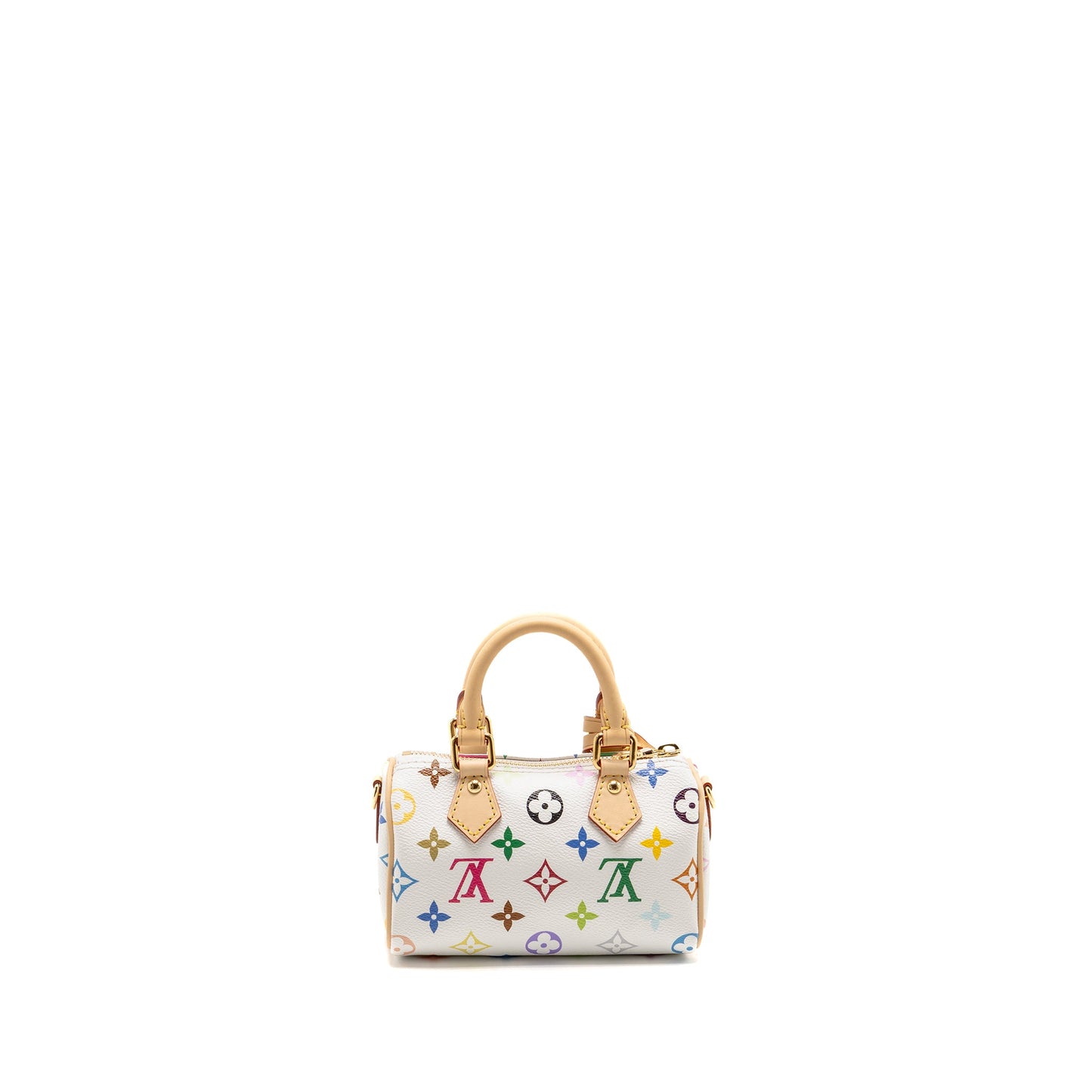 Louis Vuitton x Takashi Murakami Nano Speedy Multicoloured Monogram Canvas White