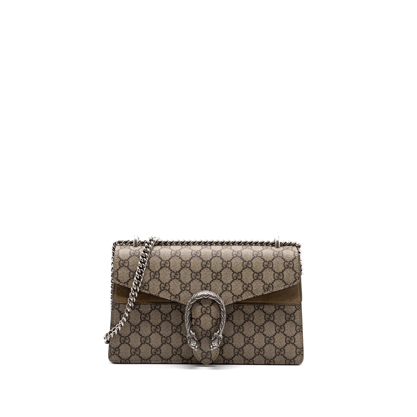 Gucci Dionysus small Supreme canvas/taupe suede Beige