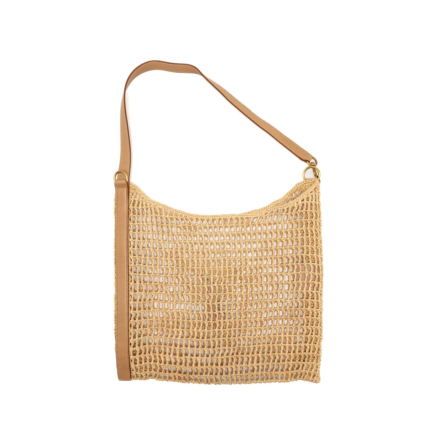 Saint Laurent/ Oxalis Crochet Mini Purse Riffia/Leather Beige