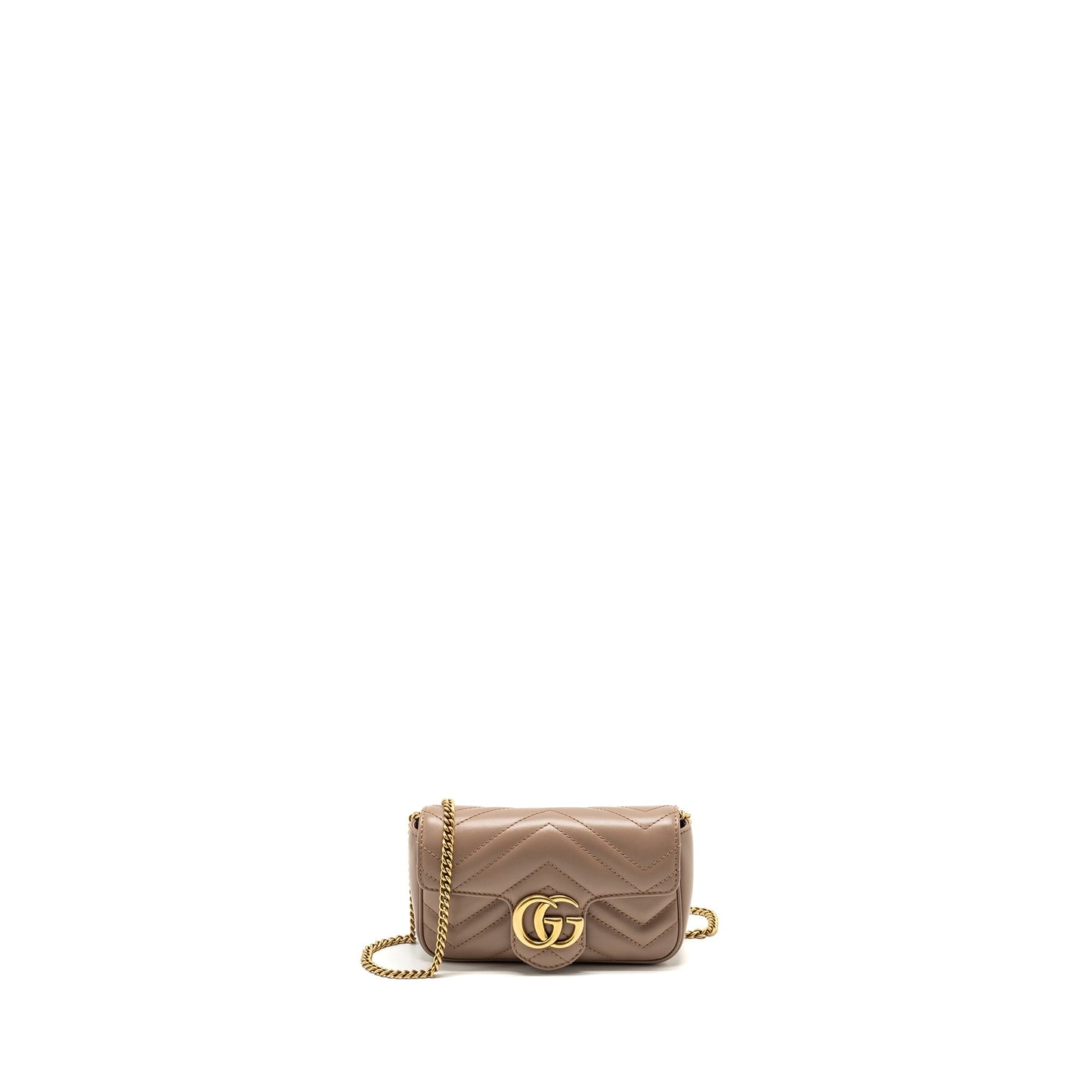 Gucci Marmont Super Mini Purse Calfskin Beige