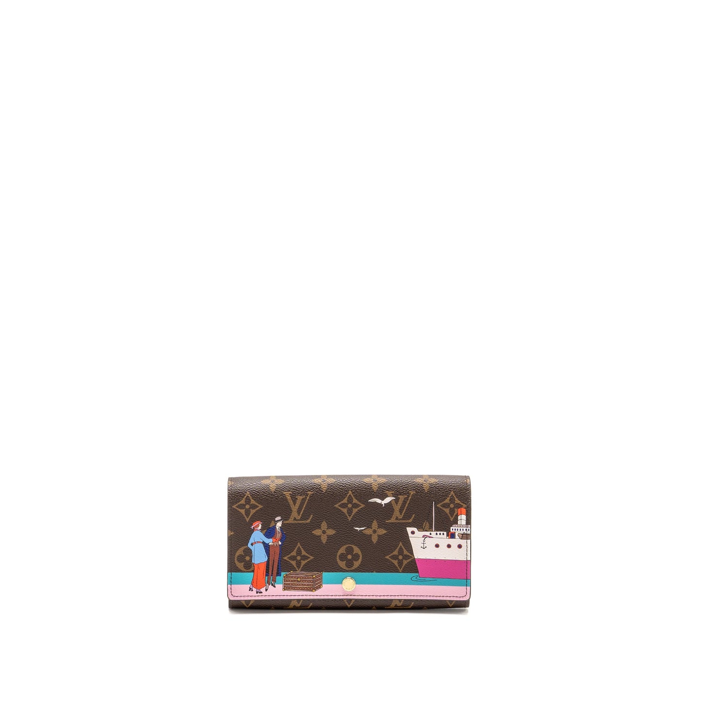 Louis Vuitton Sarah Wallet 2016 Christmas Limited Edition Monogram Canvas Rose Ballerine