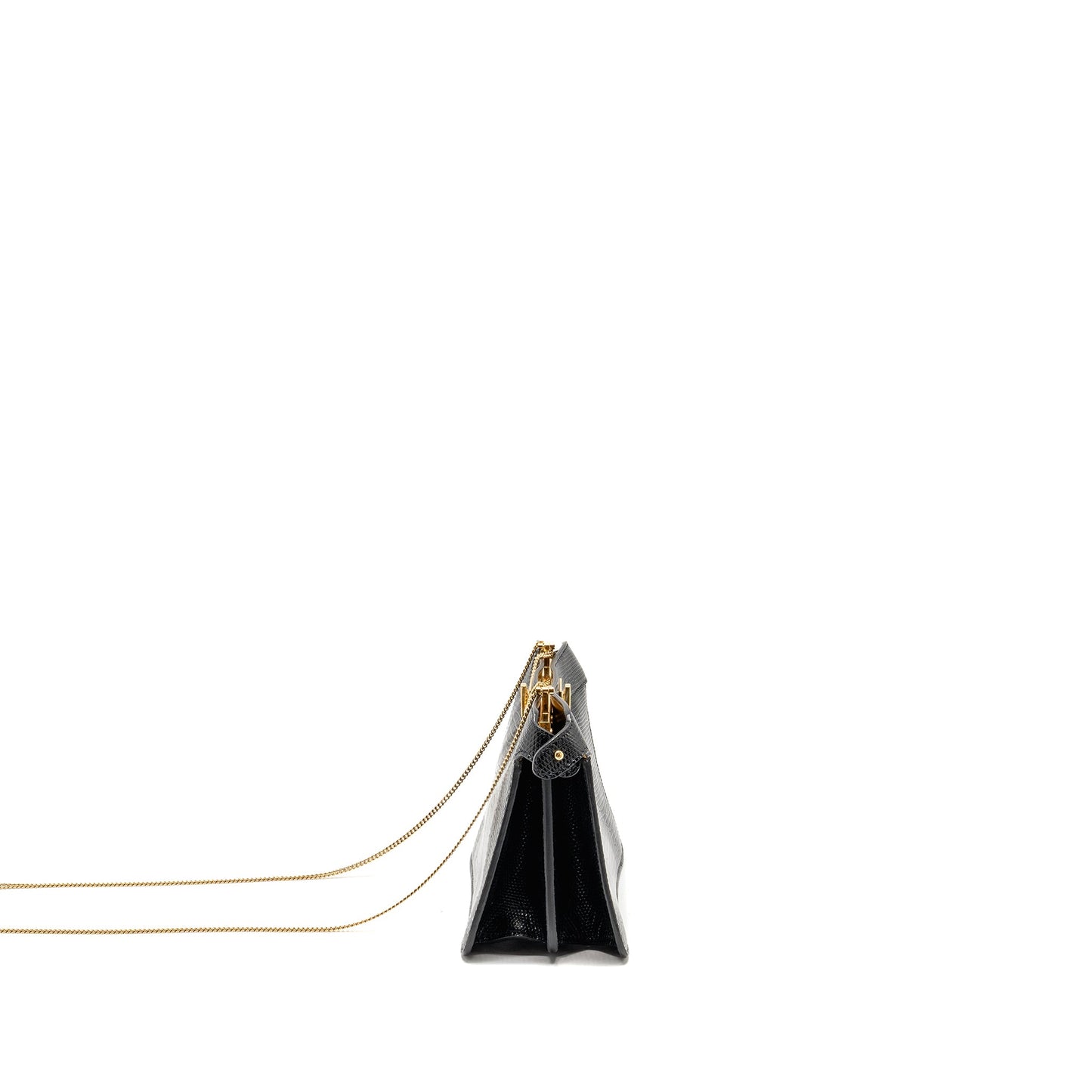 Fendi Peekaboo I See You Purse Lizard Black