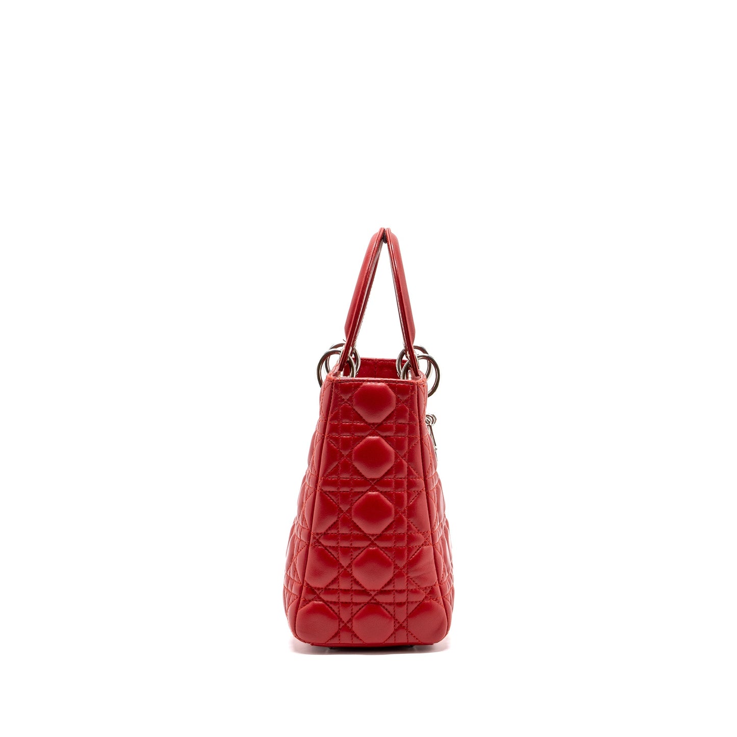 Dior Medium lady dior lambskin red